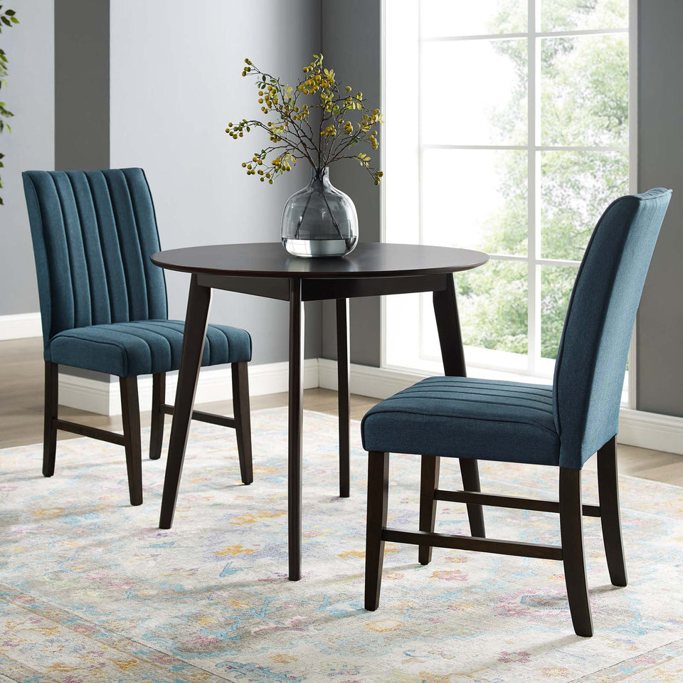 Motivate Channel Tufted Upholstered Fabric Dining Chair Set of 2.