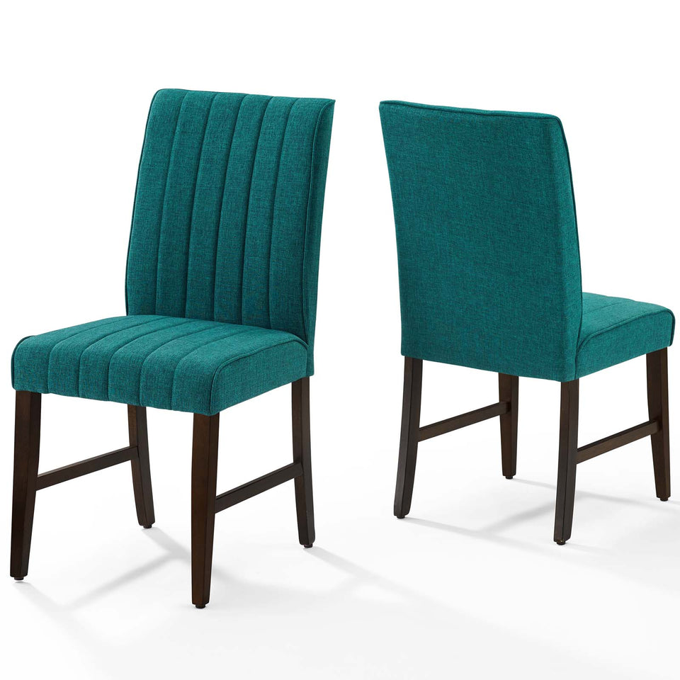 Motivate Channel Tufted Upholstered Fabric Dining Chair Set of 2.
