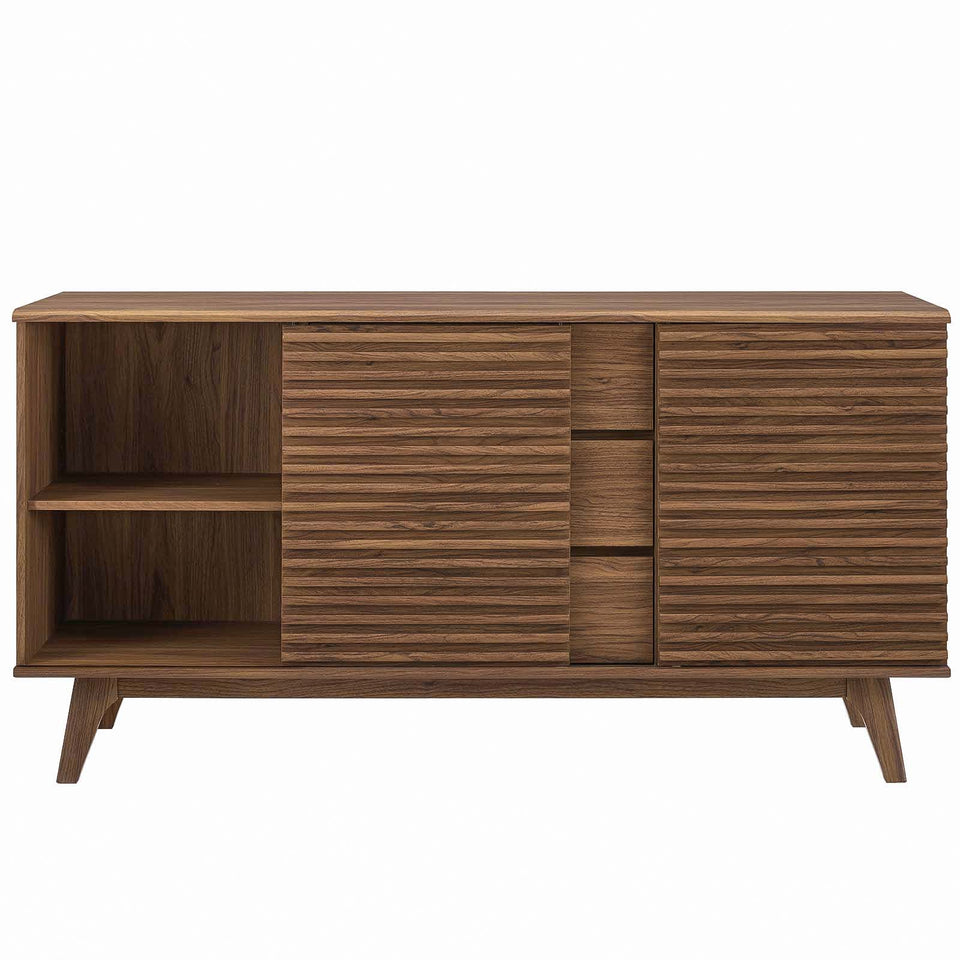Render 63" Sideboard Buffet Table or TV Stand in Walnut.
