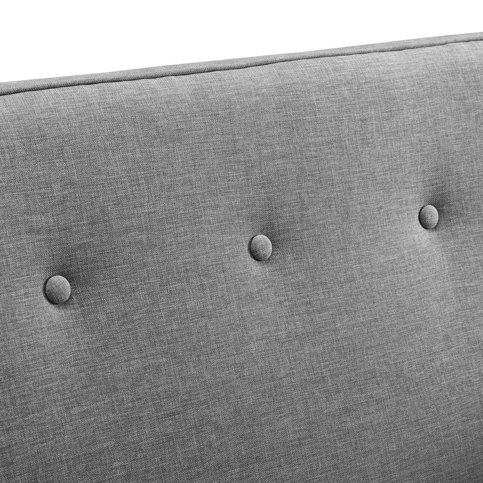 Sheer Upholstered Fabric Loveseat.
