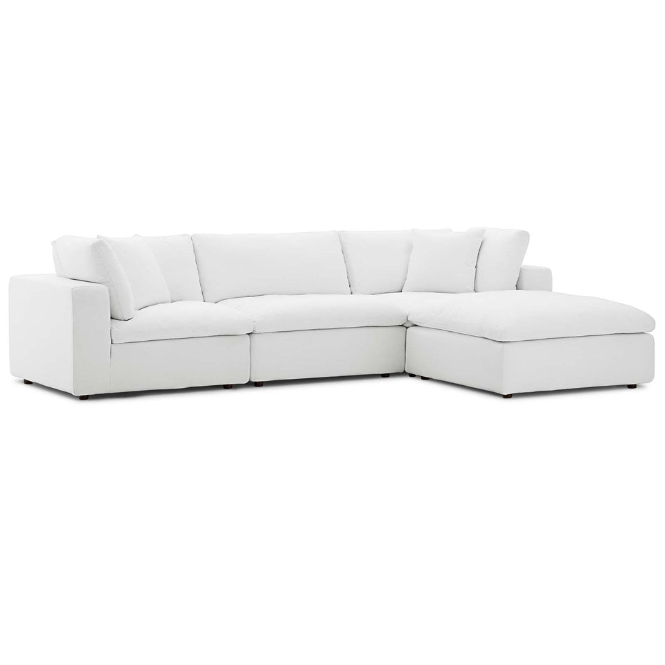 Commix Down Filled Overstuffed 4 Piece Sectional Sofa Set.