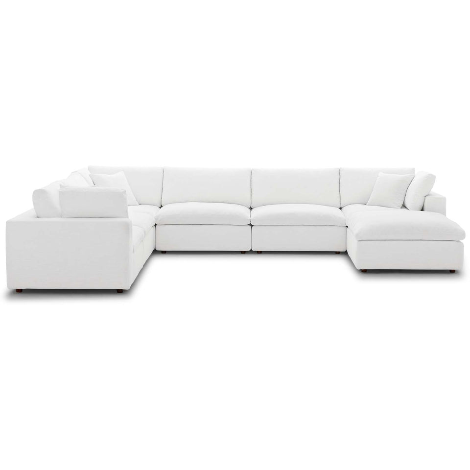 Commix Down Filled Overstuffed 7 Piece Sectional Sofa Set.