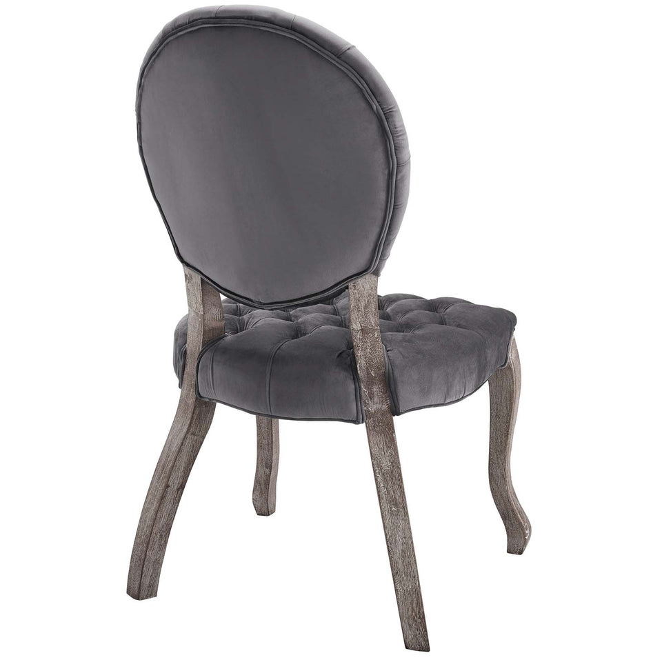 Exhibit French Vintage Dining Performance Velvet Side Chair.
