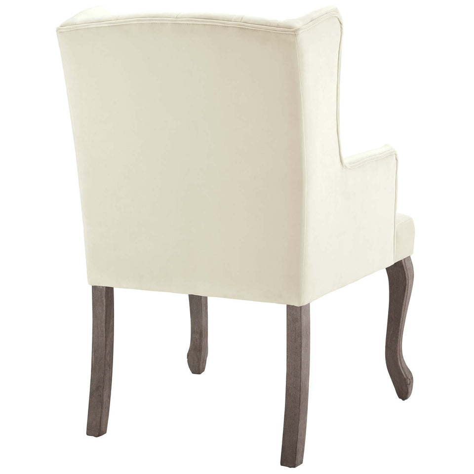 Realm French Vintage Dining Performance Velvet Armchair.