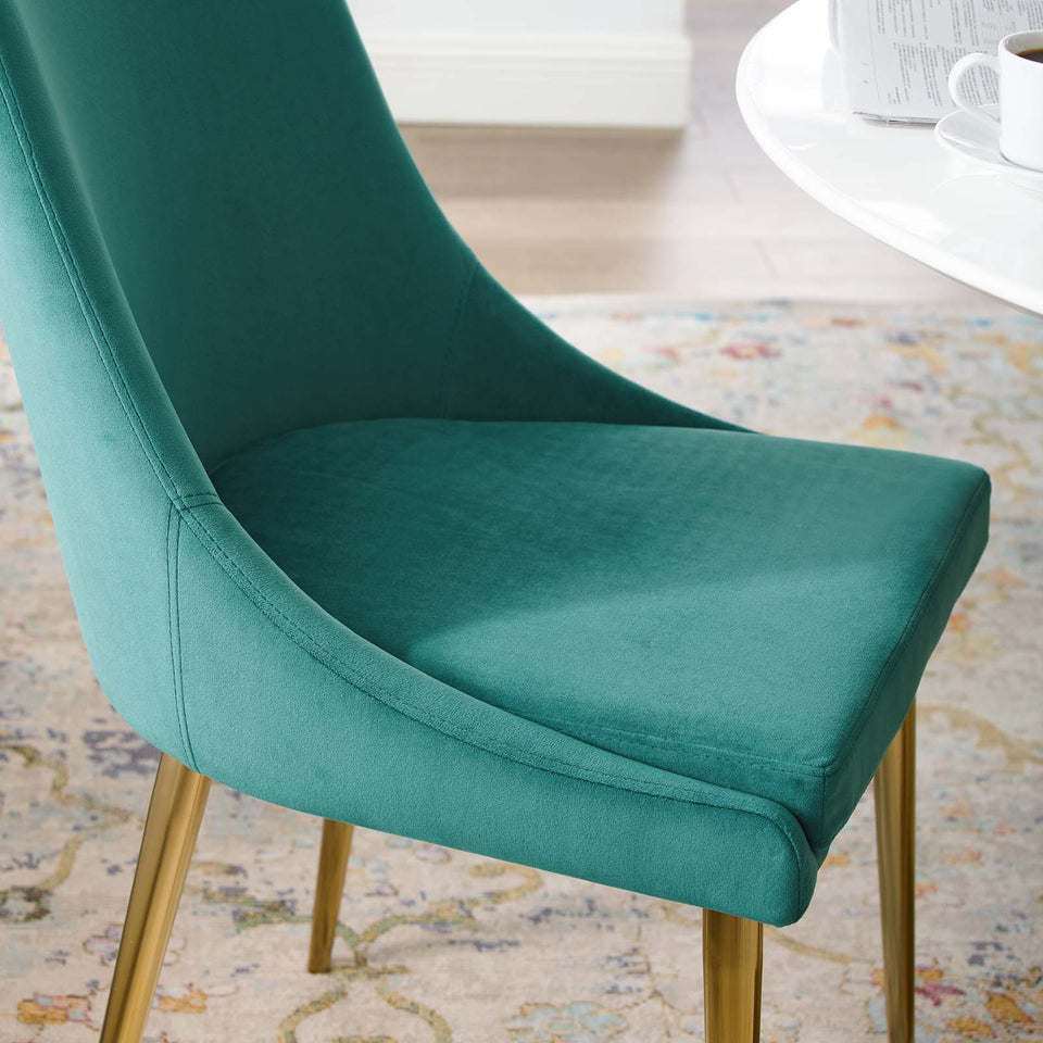 Viscount Accent Performance Velvet Dining Chair.