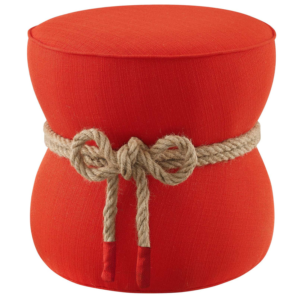 Beat Nautical Rope Upholstered Fabric Ottoman.