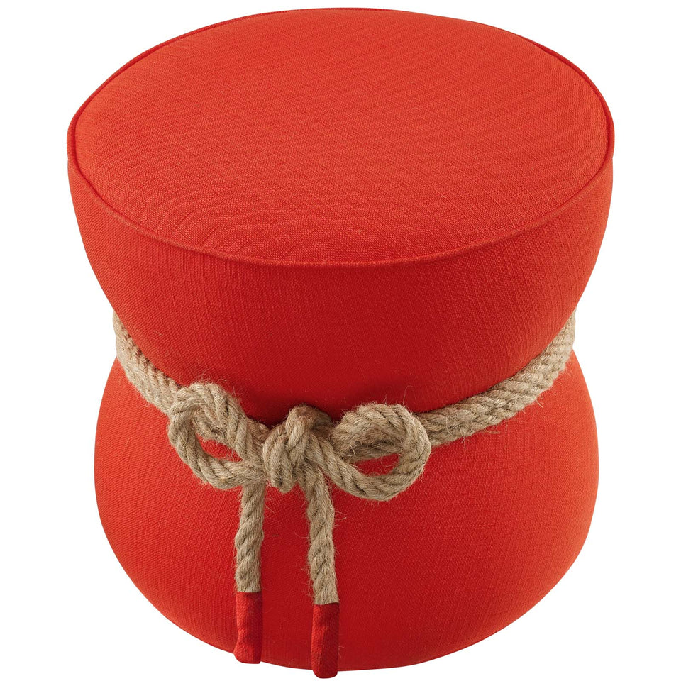 Beat Nautical Rope Upholstered Fabric Ottoman.