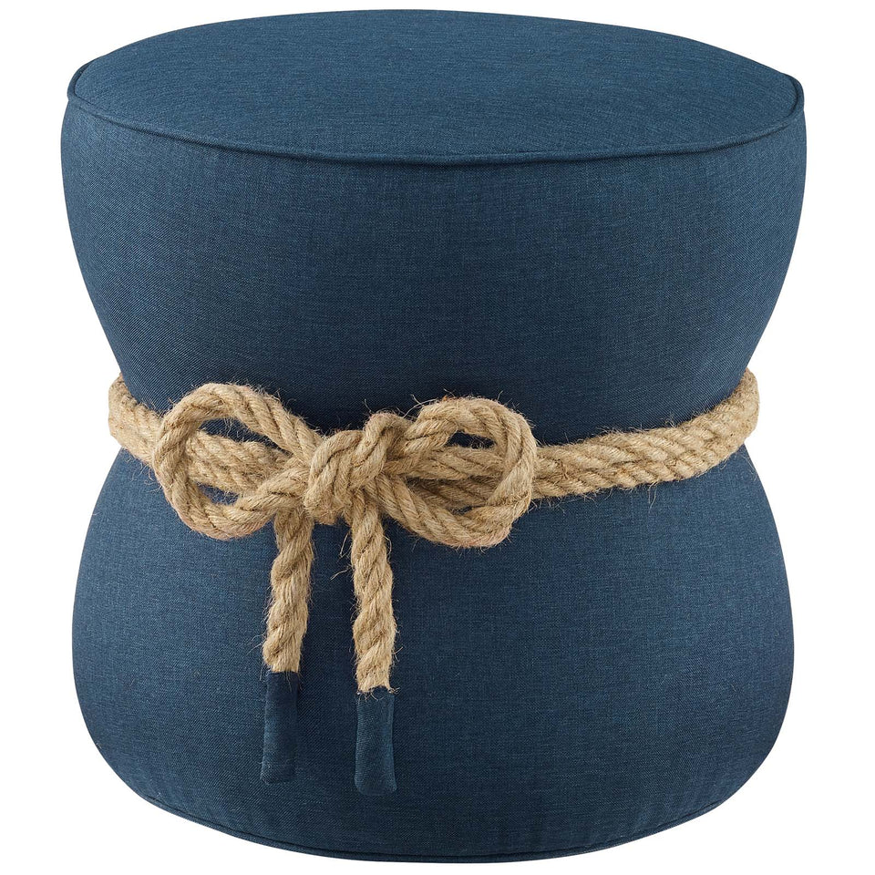 Beat Nautical Rope Upholstered Fabric Ottoman.