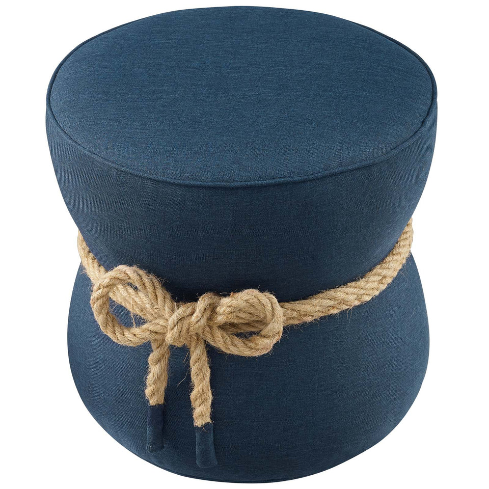 Beat Nautical Rope Upholstered Fabric Ottoman.