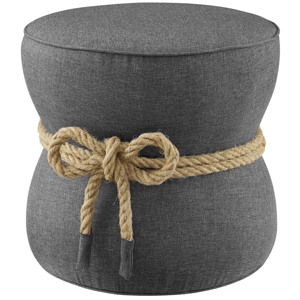 Beat Nautical Rope Upholstered Fabric Ottoman.