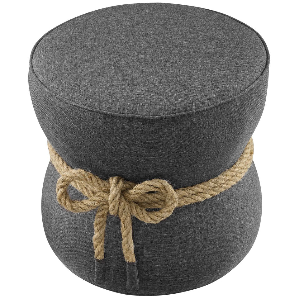 Beat Nautical Rope Upholstered Fabric Ottoman.