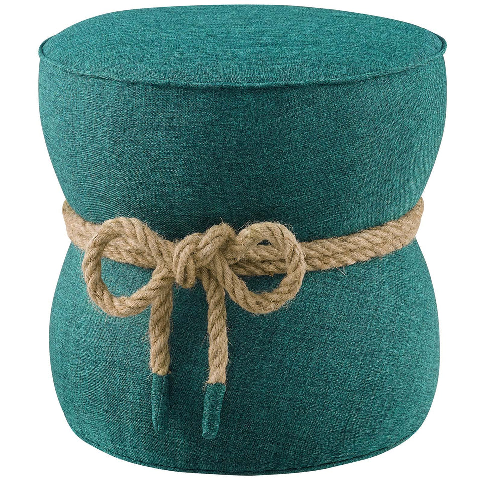 Beat Nautical Rope Upholstered Fabric Ottoman.