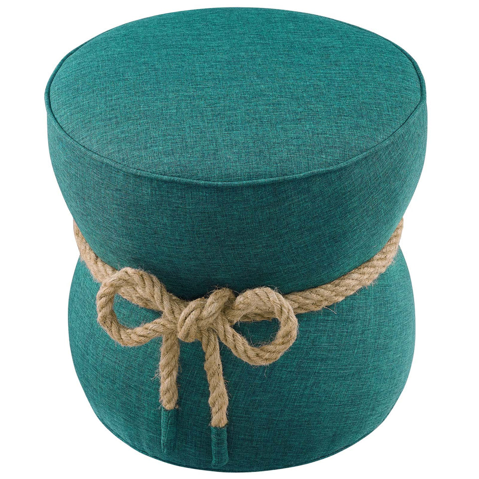 Beat Nautical Rope Upholstered Fabric Ottoman.