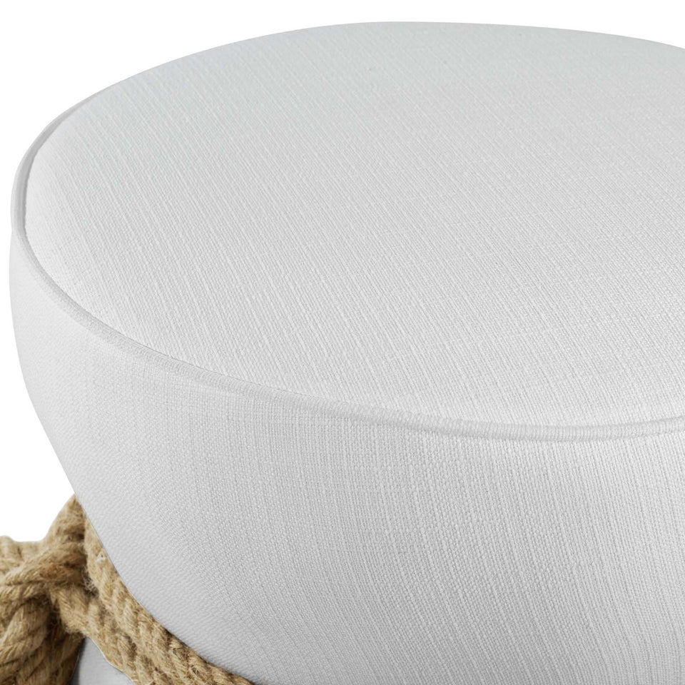 Beat Nautical Rope Upholstered Fabric Ottoman.