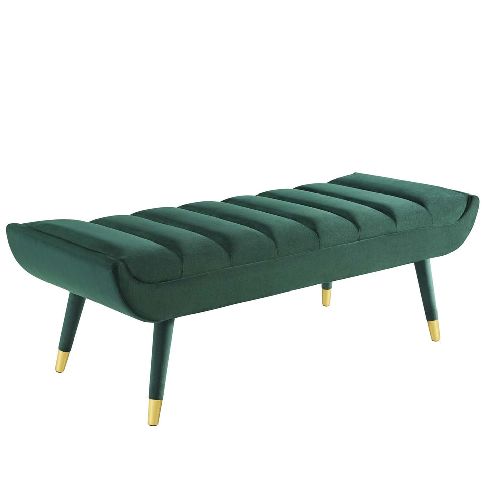 Guess Channel Tufted Performance Velvet Accent Bench.