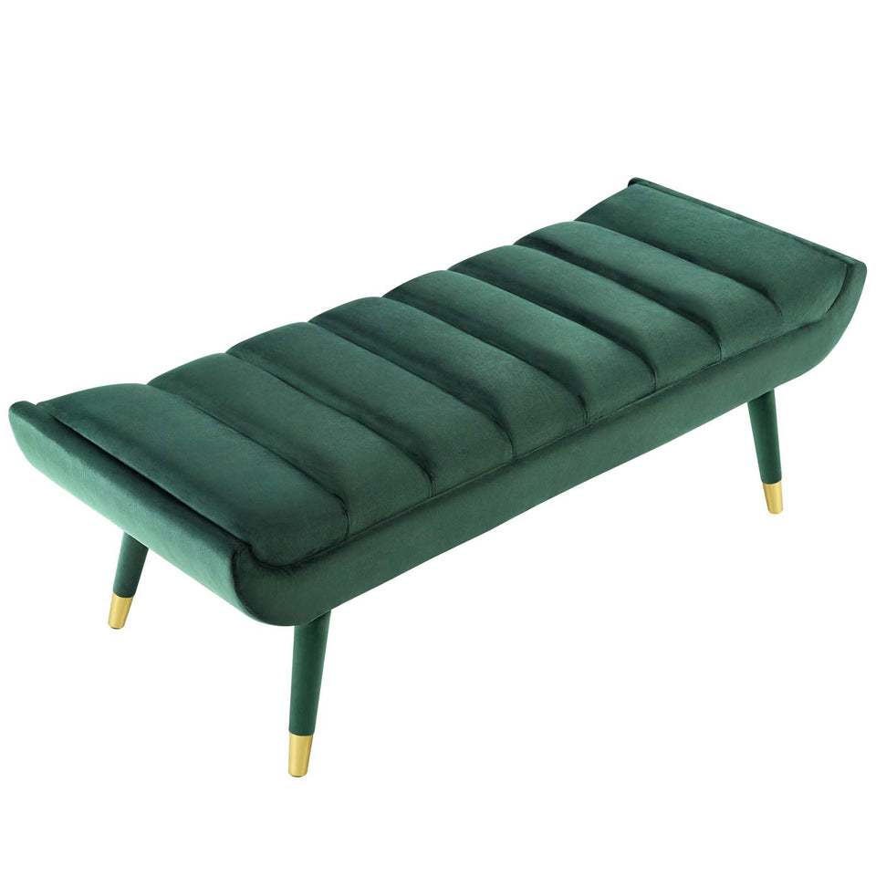 Guess Channel Tufted Performance Velvet Accent Bench.