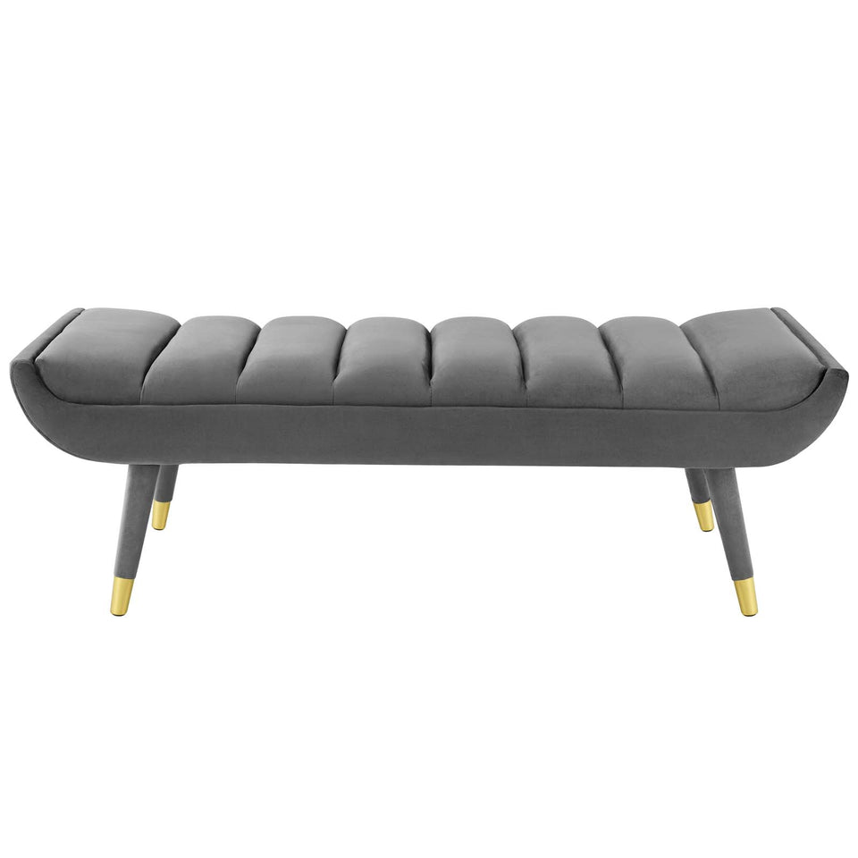 Guess Channel Tufted Performance Velvet Accent Bench.