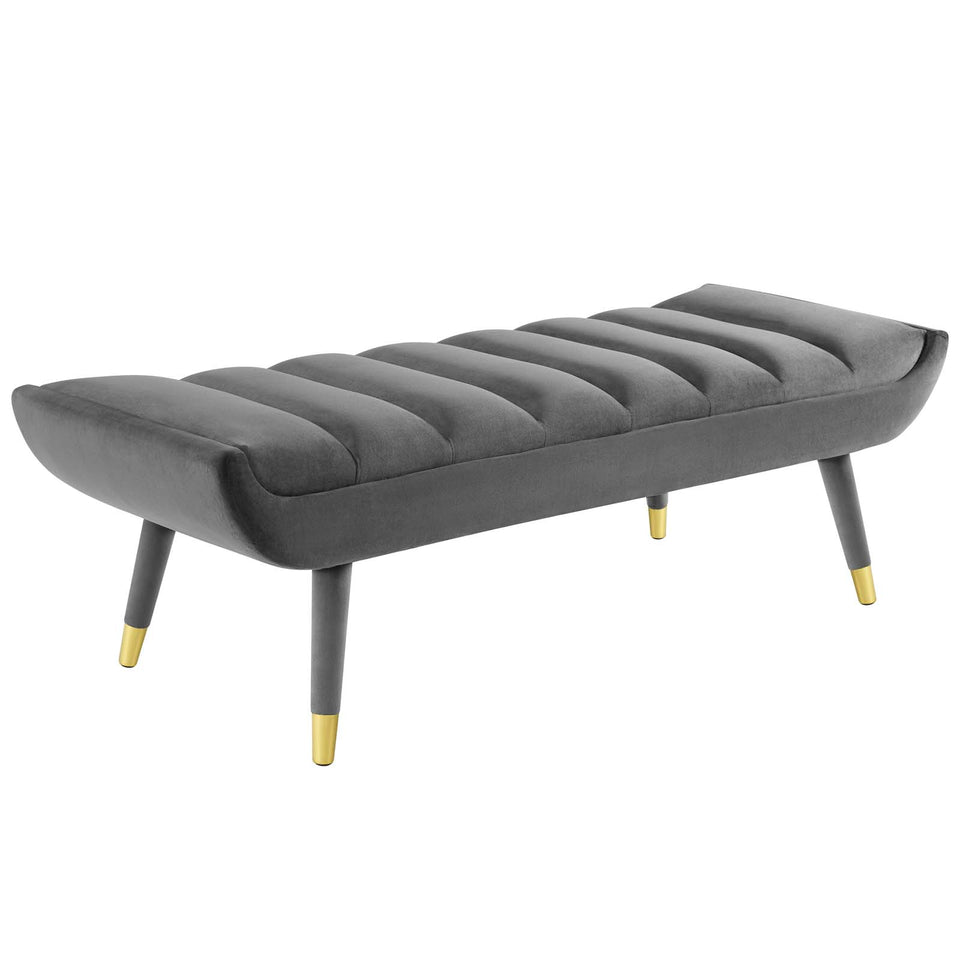 Guess Channel Tufted Performance Velvet Accent Bench.