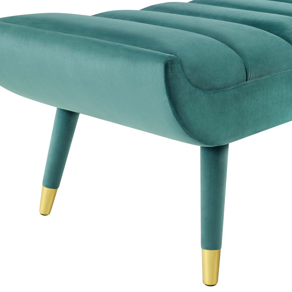 Guess Channel Tufted Performance Velvet Accent Bench.
