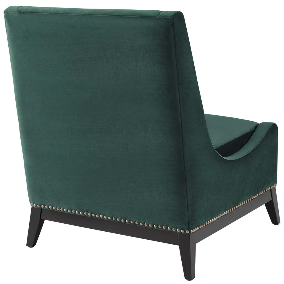 Confident Accent Upholstered Performance Velvet Lounge Chair.