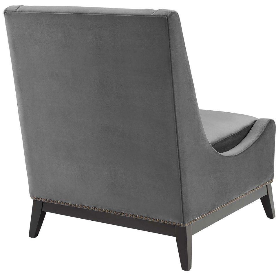 Confident Accent Upholstered Performance Velvet Lounge Chair.
