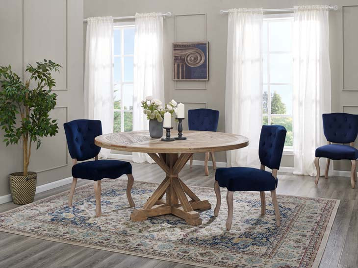 STITCH ROUND PINE WOOD DINING TABLE SIZE 47", 59" and 71".
