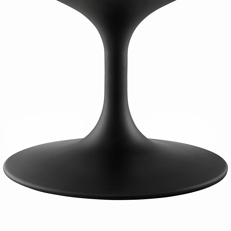 Lippa 42" Oval-Shaped Artificial Marble Coffee Table in Black White.