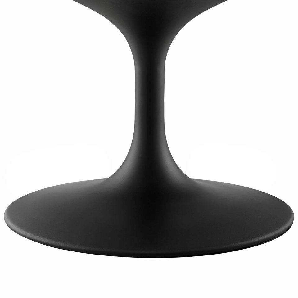 Lippa 48" Oval-Shaped Artificial Marble Coffee Table in Black White.