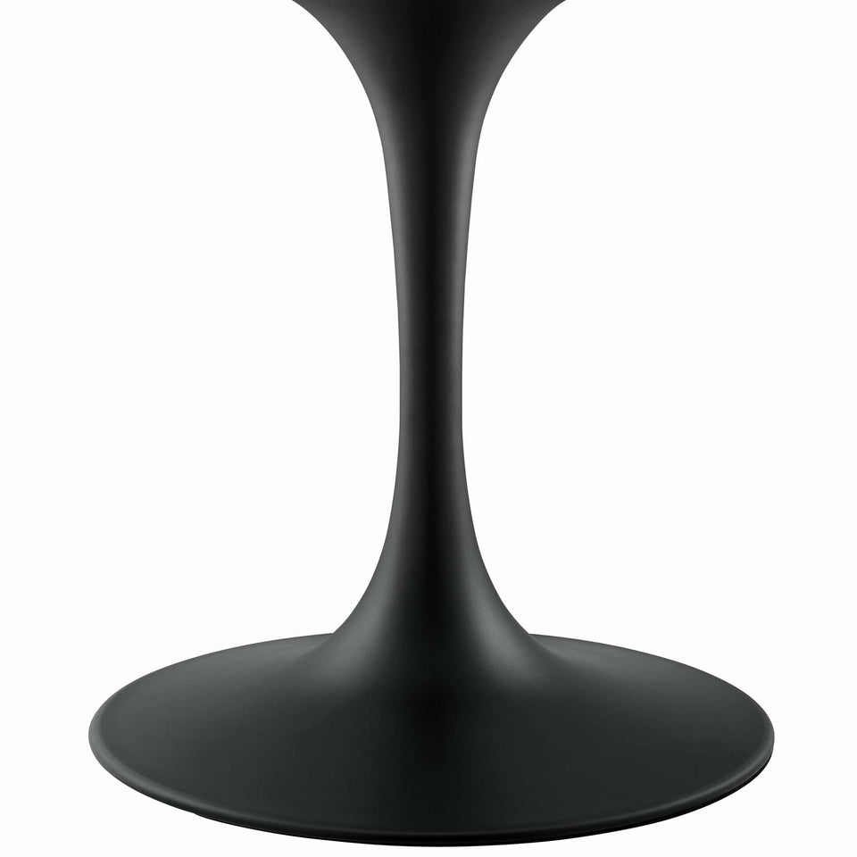 Lippa 78" Oval Artificial Marble Dining Table in Black White.