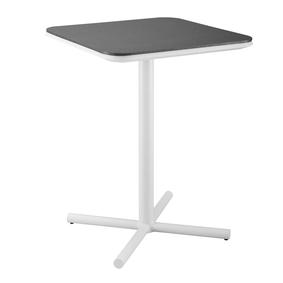 Raleigh Outdoor Patio Aluminum Bar Table in White.
