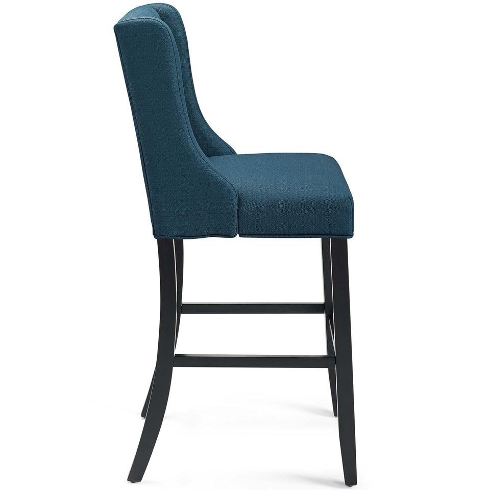 Baronet Tufted Button Upholstered Fabric Bar Stool.