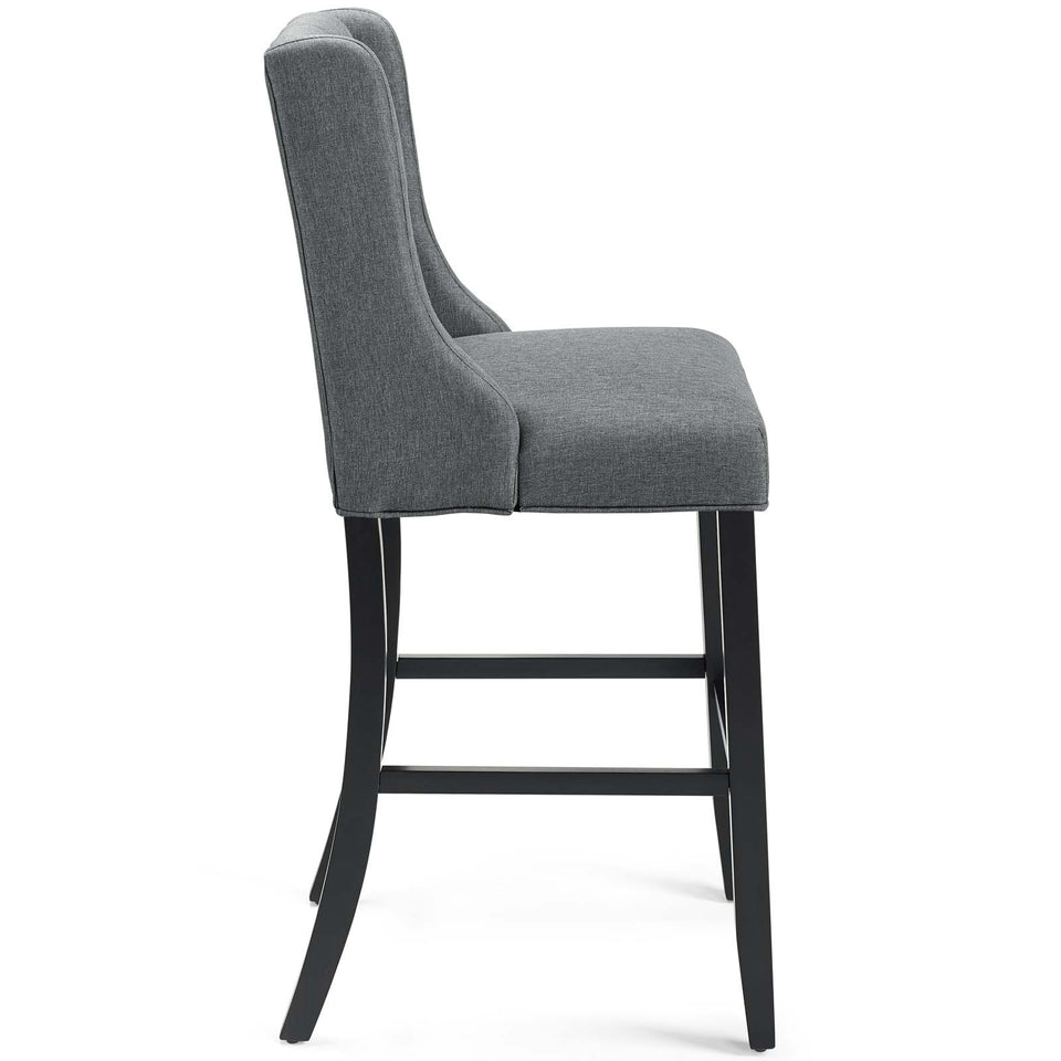 Baronet Tufted Button Upholstered Fabric Bar Stool.