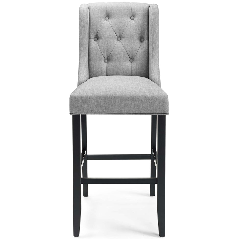 Baronet Tufted Button Upholstered Fabric Bar Stool.