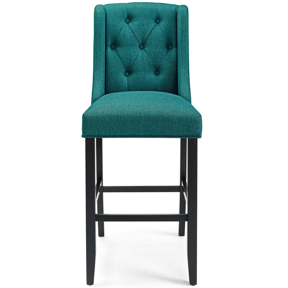 Baronet Tufted Button Upholstered Fabric Bar Stool.
