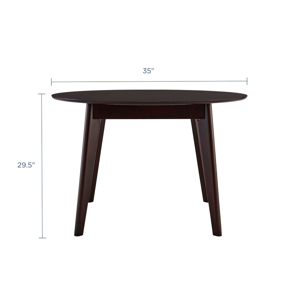 Vision 35" Round Dining Table in Cappuccino.