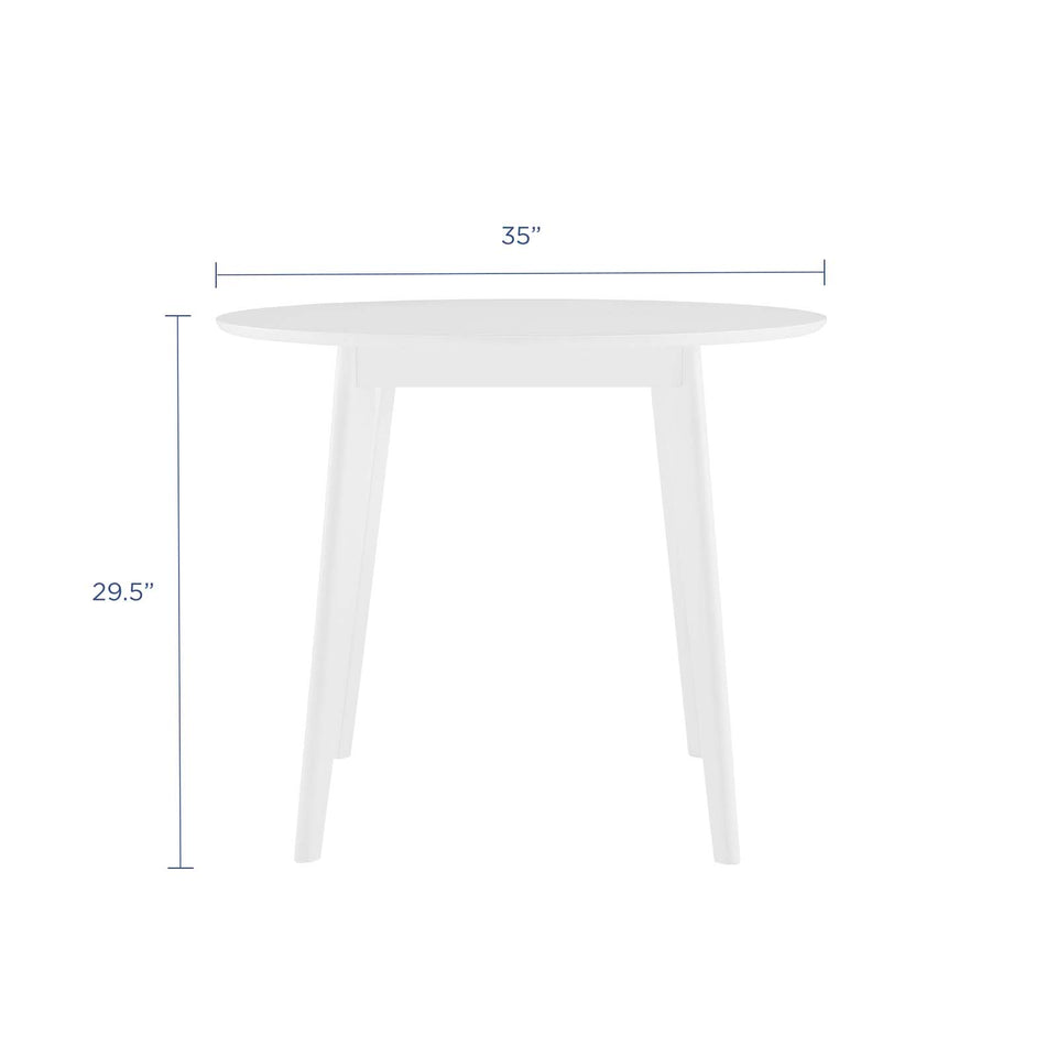 Vision 35" Round Dining Table in White.