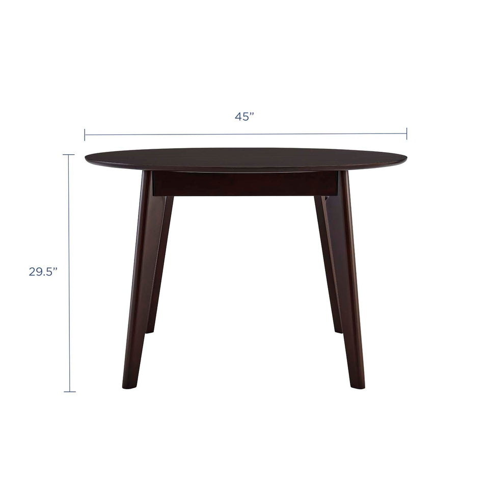Vision 45" Round Dining Table in Cappuccino.