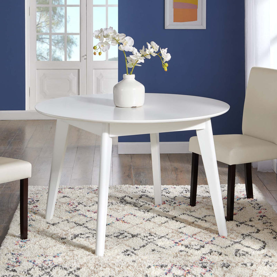 Vision 45" Round Dining Table in White.