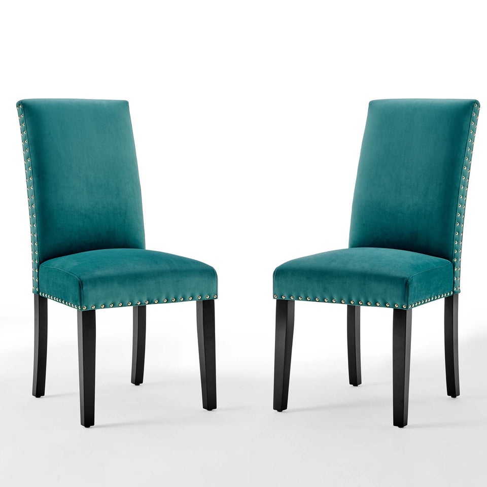 Parcel Performance Velvet Dining Side Chairs - Set of 2.