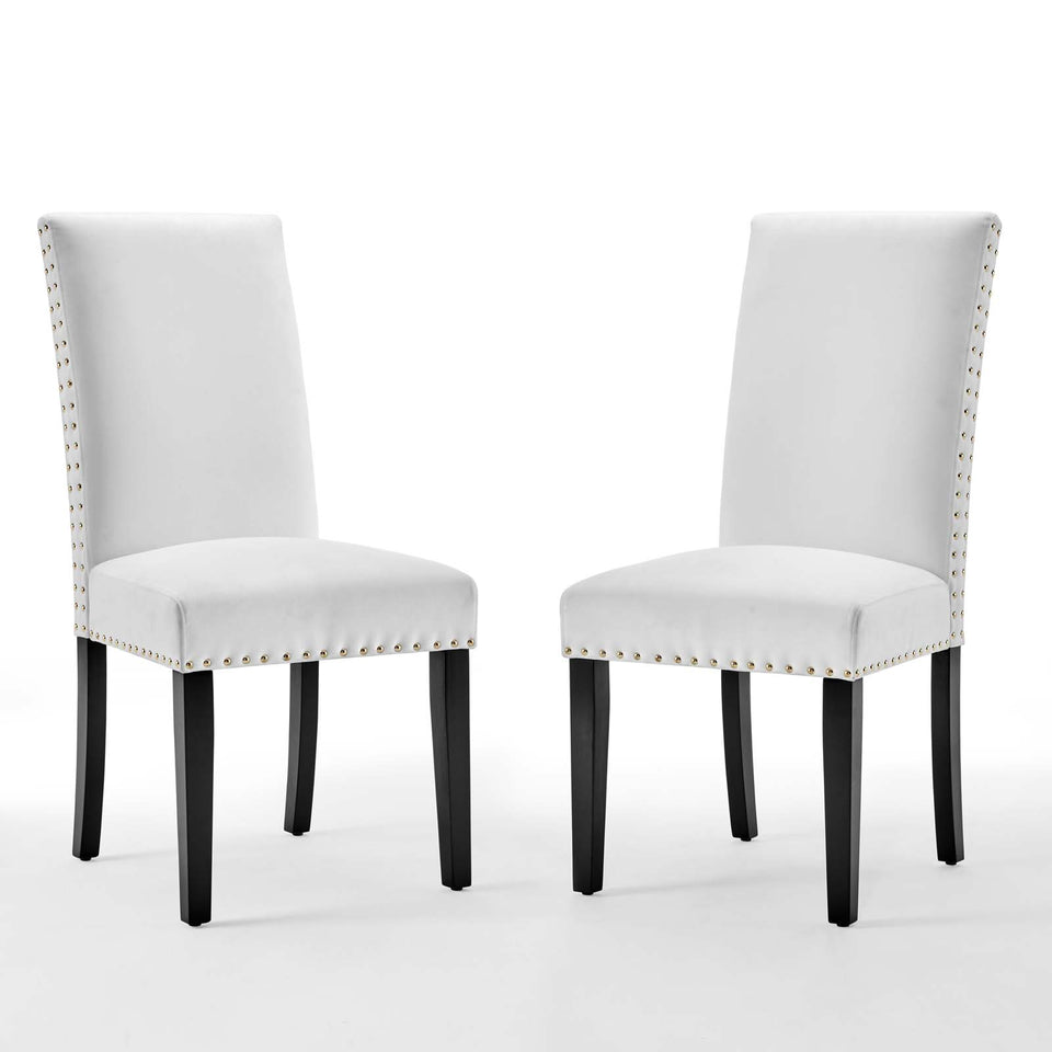 Parcel Performance Velvet Dining Side Chairs - Set of 2.
