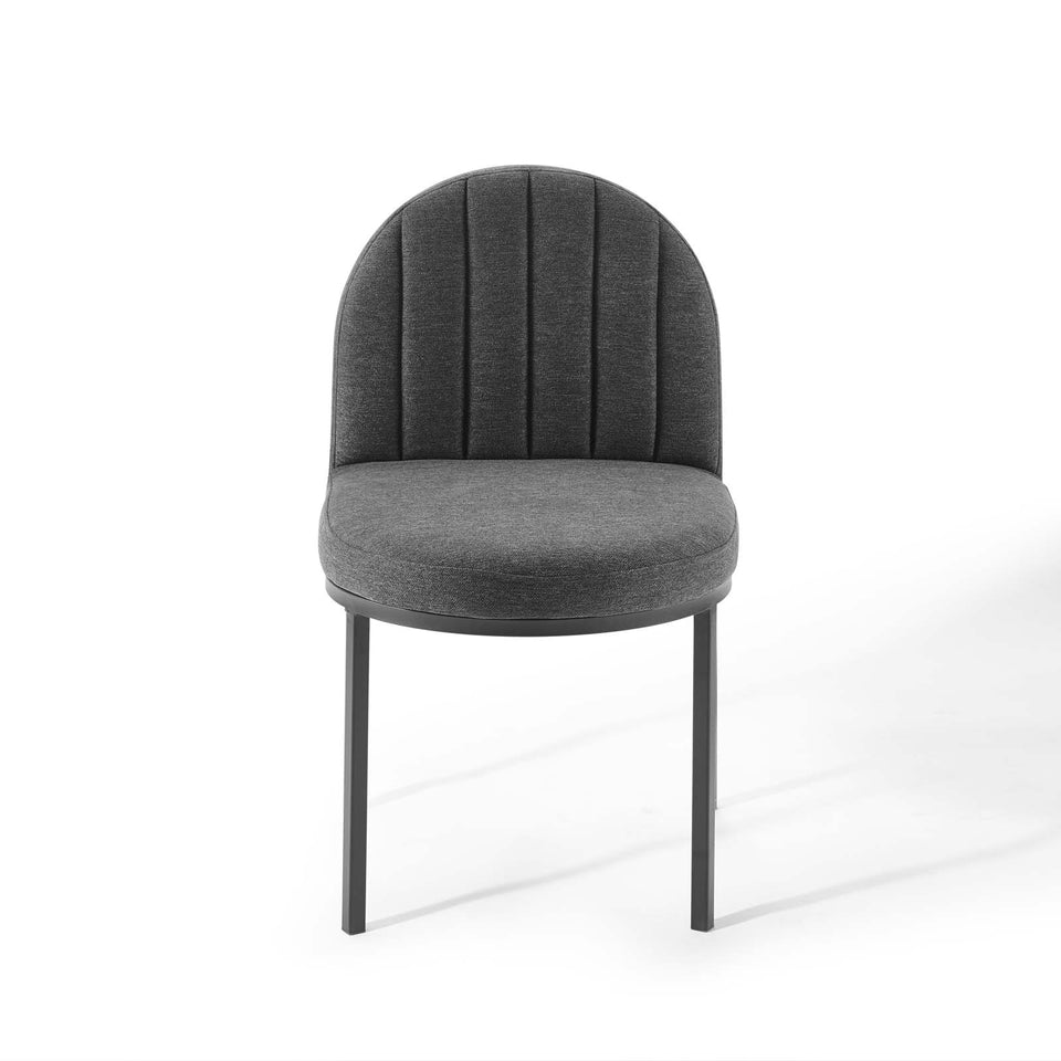 Isla Channel Tufted Upholstered Fabric Dining Side Chair.
