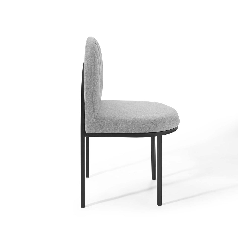 Isla Channel Tufted Upholstered Fabric Dining Side Chair.