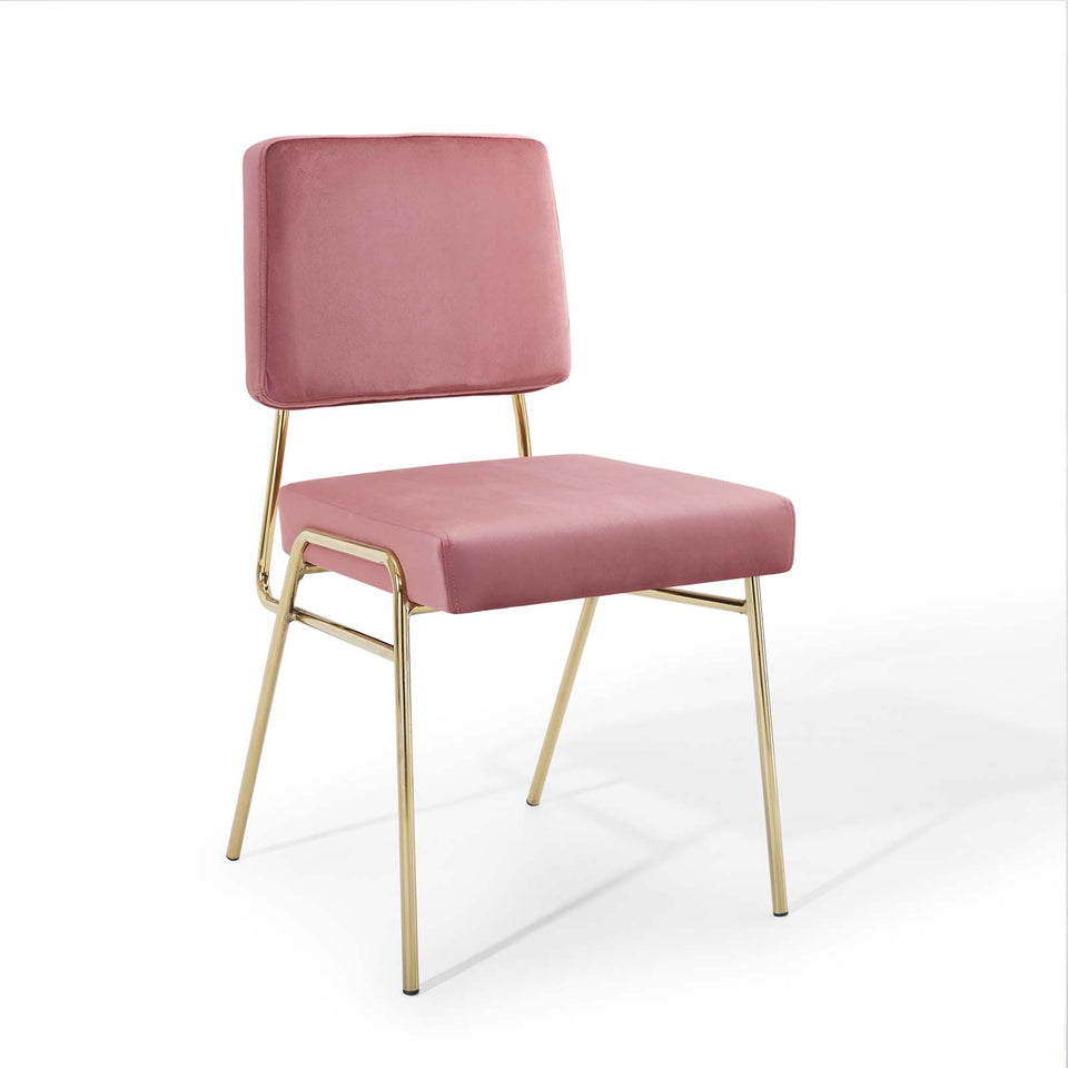 Craft Performance Velvet Dining Side Chair in Gold.