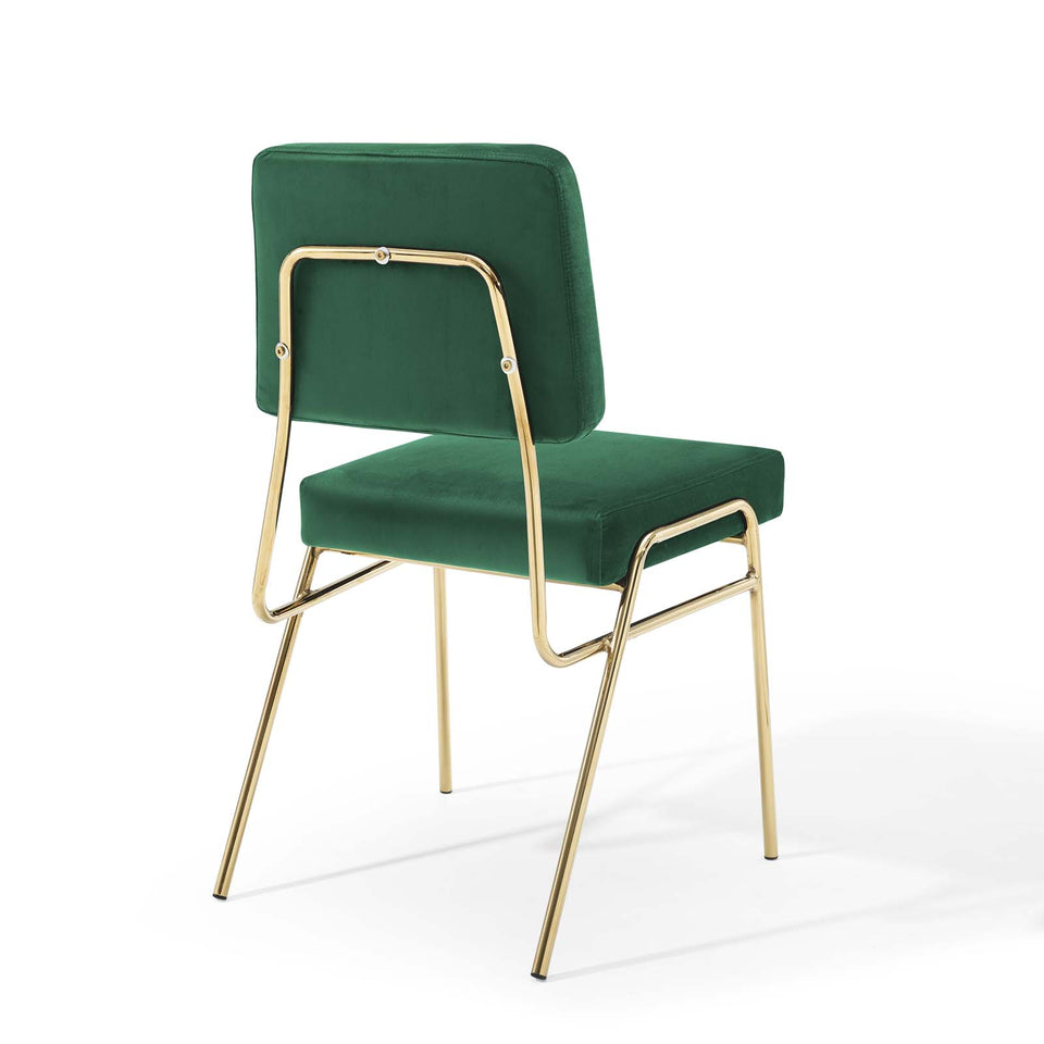 Craft Performance Velvet Dining Side Chair in Gold.