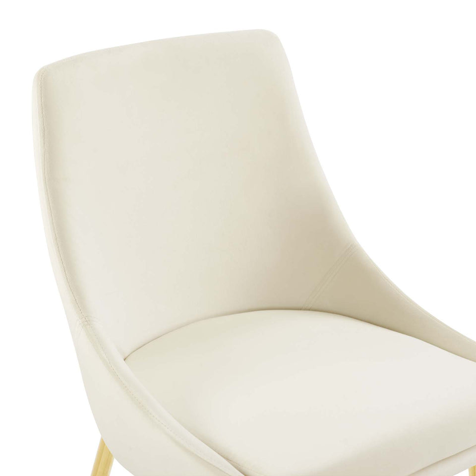 Viscount Performance Velvet Dining Chairs - Set of 2 in Gold.