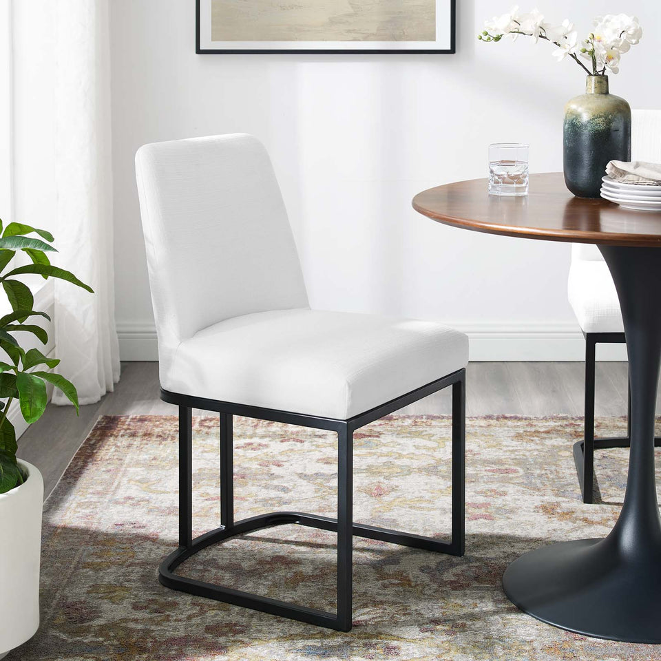 Amplify Sled Base Upholstered Fabric Dining Side Chair.
