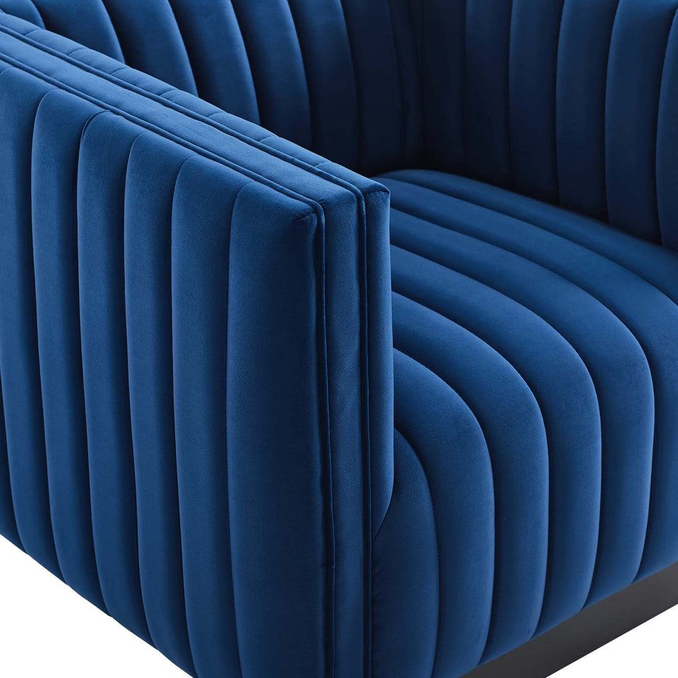 Conjure Channel Tufted Performance Velvet Accent Armchair.