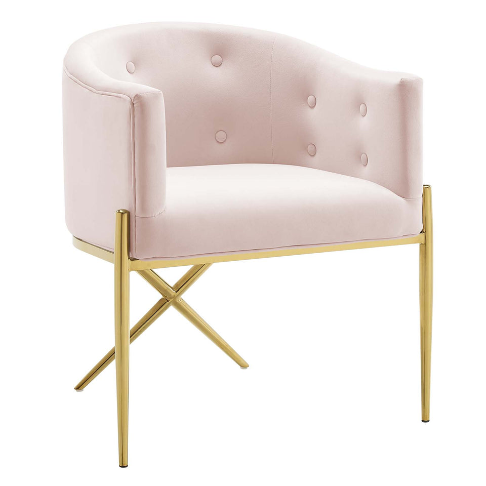 Savour Tufted Performance Velvet Accent Dining Armchair.