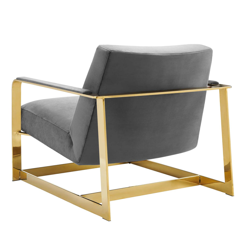 Seg Performance Velvet Accent Chair in Gold.