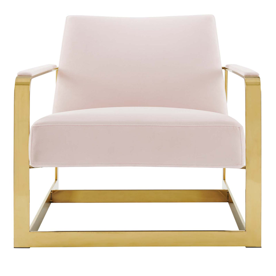 Seg Performance Velvet Accent Chair in Gold.